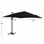 ΟΜΠΡΕΛΑ SHADER HM6025.03 ALU ΕΠΑΓΓΕΛΜΑΤΙΚΗ ΚΡΕΜΑΣΤΗ 3X3 360 ΜΟΙΡΩΝ ME ΜΑΥΡΟ ΑΚΡΥΛΙΚΟ ΠΑΝΙ