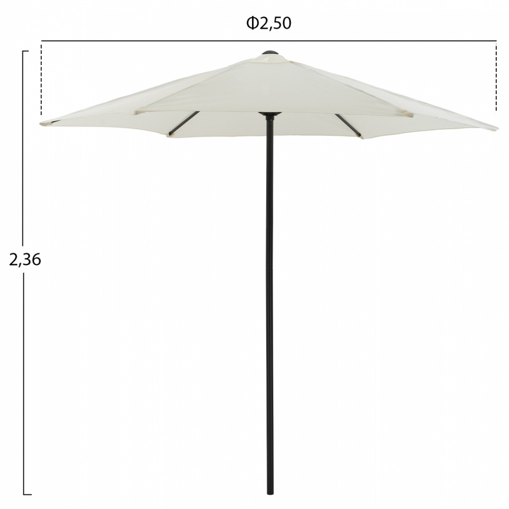 ΟΜΠΡΕΛΑ ΑΛΟΥΜΙΝΙΟΥ Φ250x236 εκ.ΜΕ 6 ΑΚΤΙΝΕΣ KACEN HM6030.02 ΕΚΡΟΥ ΓΚΡΙ