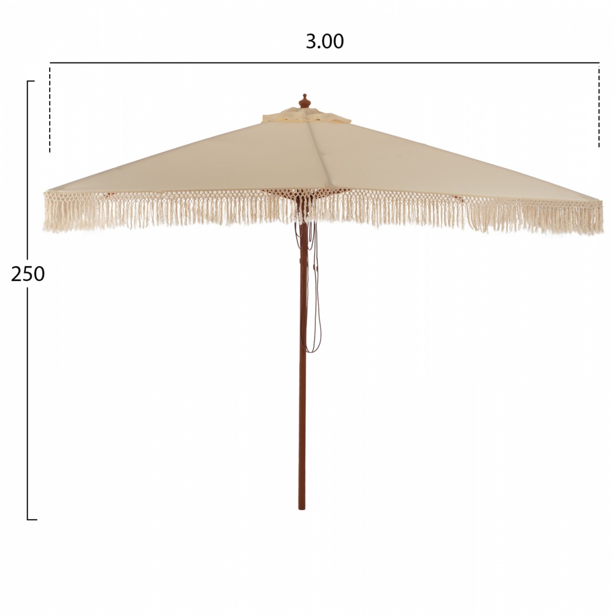 ΟΜΠΡΕΛΑ ΕΠΑΓΓΕΛΜΑΤΙΚΗ WAGNER ΜΑΚΡΑΜΕ ΚΡΟΣΙ ΜΠΕΖ ΜΕ ΞΥΛΙΝΟ ΣΚΕΛΕΤΟ 3X3X2.50Υm HM5778.01