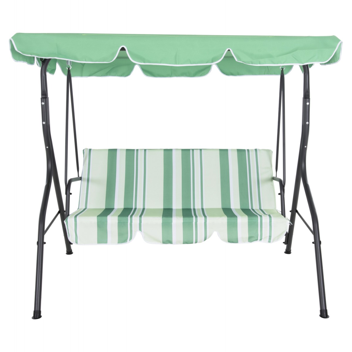 ΚΟΥΝΙΑ 3ΘΕΣΙΑ ΜΕ ΣΚΙΑΣΤΡΟ LIKID HM5979.03 ΜΕΤΑΛΛΟ ΓΚΡΙ-ΠΡΑΣΙΝΟ ΥΦΑΣΜΑ 174x110x200Υ