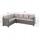 ΣΕΤ ΣΑΛΟΝΙ ΔΕΞΙΑ ΓΩΝΙΑ & ΤΡΑΠΕΖΙ CARSON HM6078.01 ΓΚΡΙ ΣΥΝΘ.RATTAN-ΜΑΞΙΛΑΡΙΑ