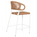 ΣΚΑΜΠΟ ΜΠΑΡ ΜΕΣ.ΥΨΟΥΣ EULO HM6087.02 ΑΛΟΥΜΙΝΙΟ ΛΕΥΚΟ-ΣΥΝΘ.RATTAN ΜΠΕΖ 60x60x99Υεκ.