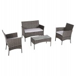 ΣΕΤ ΣΑΛΟΝΙ 4ΤΜΧ STASIA HM6089.02 ΣΥΝΘ.RATTAN ΓΚΡΙ-ΜΠΕΖ ΜΑΞΙΛΑΡΙΑ