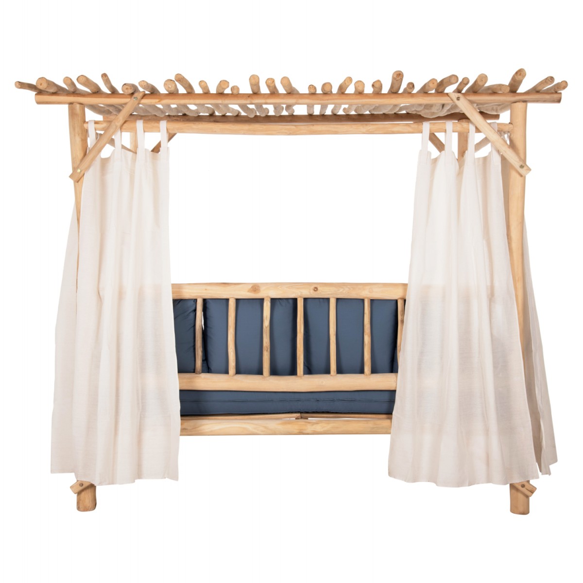 ΚΑΝΑΠΕΣ ΕΞΩΤ. ΧΩΡΟΥ ΜΕ ΣΚΙΑΣΤΡΟ & ΚΟΥΡΤΙΝΕΣ ALKIOR HM6110 ΚΛΑΔΙΑ TEAK-ΜΠΛΕ ΜΑΞΙΛΑΡΙΑ