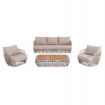 ΣΕΤ ΣΑΛΟΝΙ ΕΞ.ΧΩΡΟΥ 4ΤΜΧ SABO HM6208.02 ΜΠΕΖ OLEFIN & P.E.ΣΧΟΙΝΙ-ΚΡΕΜ ΑΛΟΥΜ.-ΞΥΛΟ TEAK