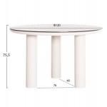 ΤΡΑΠΕΖΙ ΑΛΟΥΜΙΝΙΟΥ DOSUN HM6201.02 ΚΡΕΜ ΣΚΕΛΕΤΟΣ-3D PRINT ΓΥΑΛΙ-ΚΕΡΑΜΙΚΟ LOOK Φ120εκ
