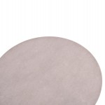 ΤΡΑΠΕΖΙ ΑΛΟΥΜΙΝΙΟΥ DOSUN HM6201.02 ΚΡΕΜ ΣΚΕΛΕΤΟΣ-3D PRINT ΓΥΑΛΙ-ΚΕΡΑΜΙΚΟ LOOK Φ120εκ