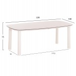 ΤΡΑΠΕΖΙ DOSUN HM6202.02 ΚΡΕΜ ΑΛΟΥΜΙΝΙΟ-3D PRINT ΓΥΑΛΙ ΚΕΡΑΜΙΚΟ LOOK 220x100x75Υεκ