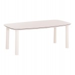 ΤΡΑΠΕΖΙ DOSUN HM6202.02 ΚΡΕΜ ΑΛΟΥΜΙΝΙΟ-3D PRINT ΓΥΑΛΙ ΚΕΡΑΜΙΚΟ LOOK 220x100x75Υεκ