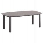 ΤΡΑΠΕΖΙ DOSUN HM6202.01 ΓΚΡΙ ΑΛΟΥΜΙΝΙΟ-3D PRINT ΓΥΑΛΙ-ΚΕΡΑΜΙΚΟ LOOK 220x100x75Υεκ