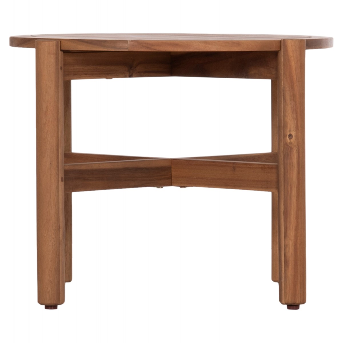 ΤΡΑΠΕΖΙ ΧΑΜΗΛΟ ΕΞ.ΧΩΡΟΥ ΣΤΡΟΓΓΥΛΟ SANJI HM6222 ΞΥΛΟ ΑΚΑΚΙΑΣ ΣΕ ΦΥΣΙΚΟ Φ66x48.5Υεκ.