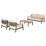 ΣΕΤ ΣΑΛΟΝΙ ΕΞ.ΧΩΡΟΥ 4ΤΜΧ ELARA HM6195.06 ΠΡΑΣΙΝΟ ΑΛΟΥΜΙΝΙΟ-ΜΠΕΖ OLEFIN-TEAK ΦΥΣΙΚΟ