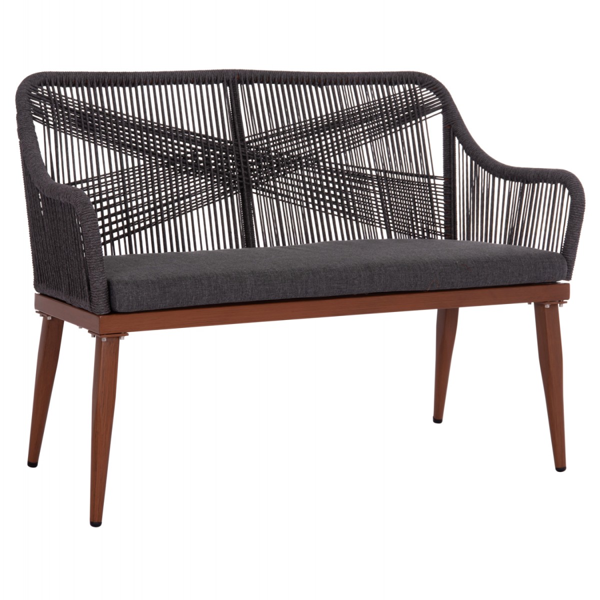 ΚΑΝΑΠΕΣ 2ΘΕΣΙΟΣ MYRTIA HM5550.11 AΛΟΥΜΙΝΙΟ ΚΑΦΕ--ΑΝΘΡΑΚΙ P.E. ΣΧΟΙΝΙ 123x61x90Υεκ