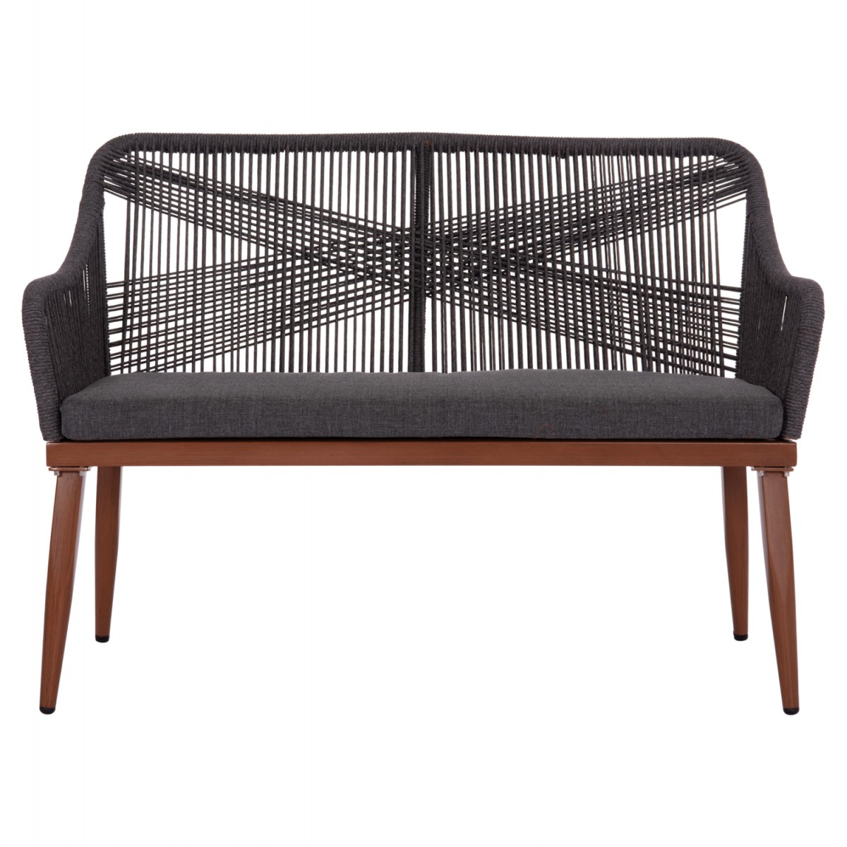 ΚΑΝΑΠΕΣ 2ΘΕΣΙΟΣ MYRTIA HM5550.11 AΛΟΥΜΙΝΙΟ ΚΑΦΕ--ΑΝΘΡΑΚΙ P.E. ΣΧΟΙΝΙ 123x61x90Υεκ