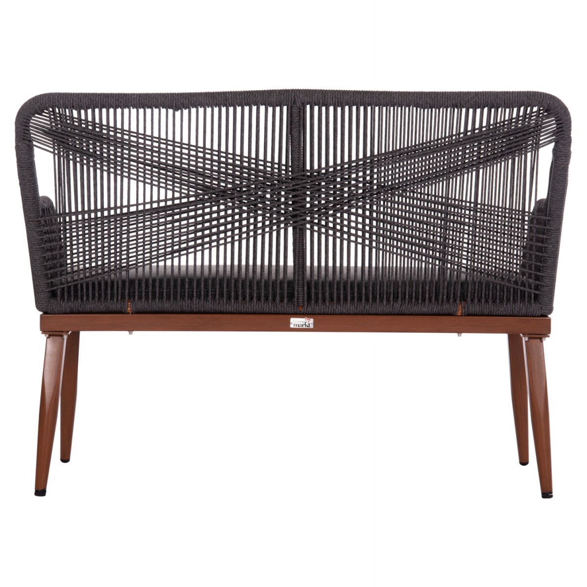 ΚΑΝΑΠΕΣ 2ΘΕΣΙΟΣ MYRTIA HM5550.11 AΛΟΥΜΙΝΙΟ ΚΑΦΕ--ΑΝΘΡΑΚΙ P.E. ΣΧΟΙΝΙ 123x61x90Υεκ