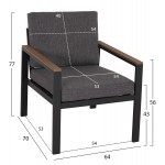 ΣΕΤ ΣΑΛΟΝΙ ΕΞ.ΧΩΡΟΥ 4ΤΜΧ SAFIN HM6278.03 ΑΛΟΥΜΙΝΙΟ & OLEFIN ΣΚΟΥΡΟ ΓΚΡΙ--POLYWOOD