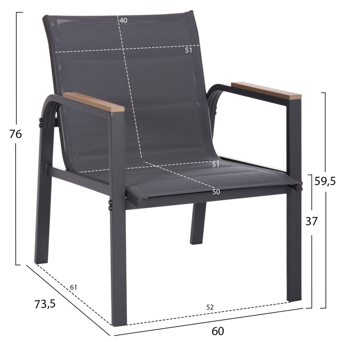ΣΕΤ ΣΑΛΟΝΙ ΕΞ.ΧΩΡΟΥ 4ΤΜΧ JULIETTE HM6280.03 ΓΚΡΙ ΑΛΟΥΜΙΝΙΟ-TEXTILENE--TEMPERED GLASS