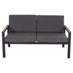 ΚΑΝΑΠΕΣ 2-ΘΕΣΙΟΣ SAFIN HM6279.03 ΑΛΟΥΜΙΝΙΟ & ΜΑΞΙΛΑΡΙΑ ΣΕ ΑΝΘΡΑΚΙ 140x70x77Υεκ