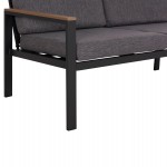 ΚΑΝΑΠΕΣ 2-ΘΕΣΙΟΣ SAFIN HM6279.03 ΑΛΟΥΜΙΝΙΟ & ΜΑΞΙΛΑΡΙΑ ΣΕ ΑΝΘΡΑΚΙ 140x70x77Υεκ