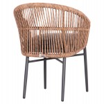 ΠΟΛΥΘΡΟΝΑ ΑΛΟΥΜΙΝΙΟΥ ORIN HM6265.01 ΣΚΟΥΡΟ ΓΚΡΙ- P.E.RATTAN ΣΕ ΦΥΣΙΚΟ 58x61x75Υεκ.