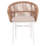 ΠΟΛΥΘΡΟΝΑ ΑΛΟΥΜΙΝΙΟΥ ORIN HM6265.02 ΛΕΥΚΗ-P.E.RATTAN ΦΥΣΙΚΟ-ΜΠΕΖ ΜΑΞΙΛΑΡΙΑ 58x61x75Υ