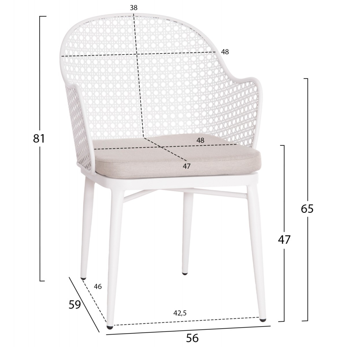 ΠΟΛΥΘΡΟΝΑ ΑΛΟΥΜΙΝΙΟΥ OREGO HM6268.02 ΛΕΥΚΗ-ΜΑΞΙΛΑΡΙ ΑΝΟΙΧΤΟ ΓΚΡΙ 56x59x81Υεκ.