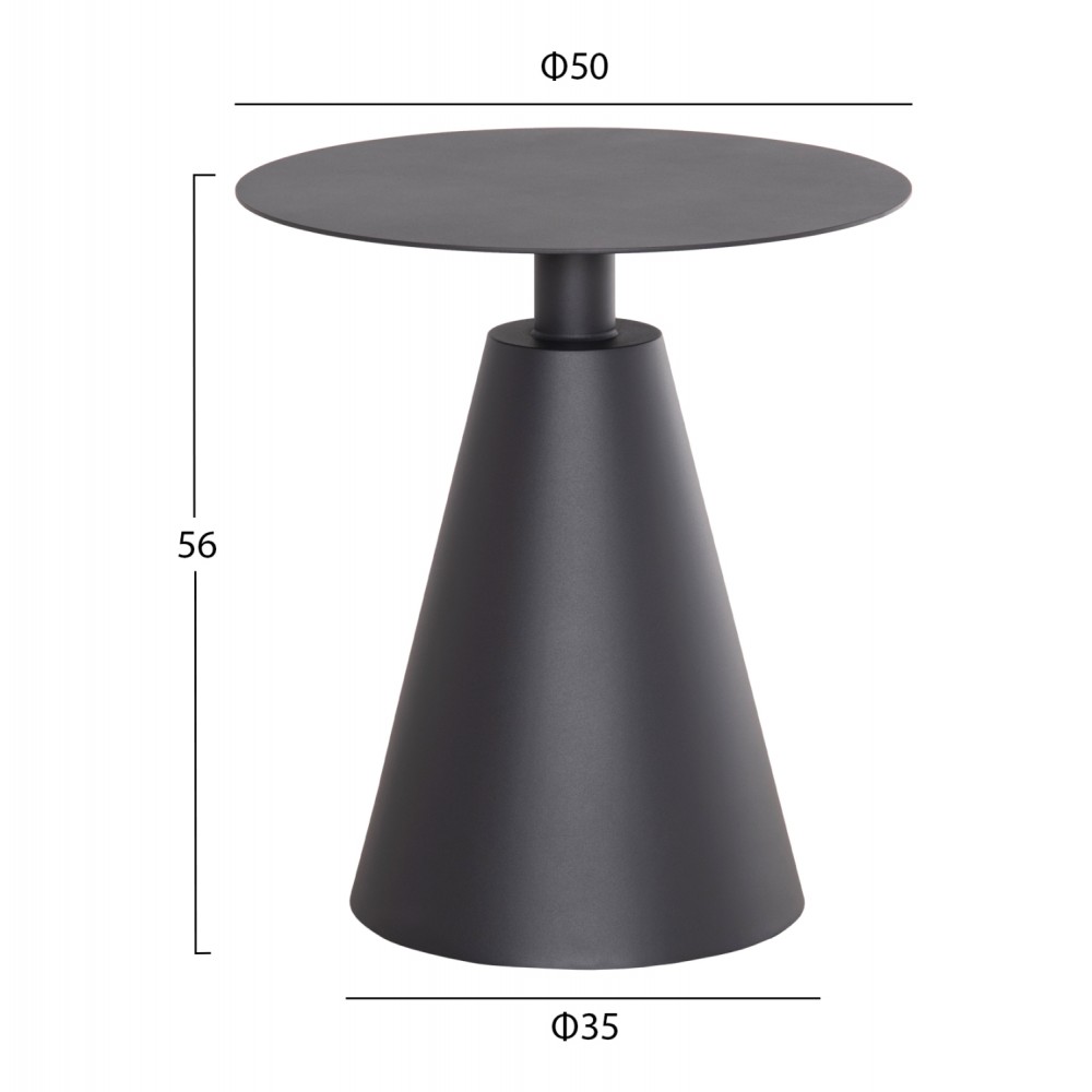 ΤΡΑΠΕΖΑΚΙ ΒΟΗΘ. ΣΤΡΟΓΓΥΛΟ ΕΞ.ΧΩΡΟΥ SERA HM6270.01 ΓΚΡΙ ΑΛΟΥΜΙΝΙΟ Φ50x56Υεκ.