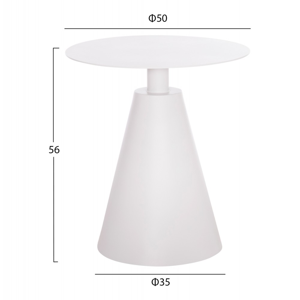 ΤΡΑΠΕΖΑΚΙ ΒΟΗΘ. ΣΤΡΟΓΓΥΛΟ ΕΞ.ΧΩΡΟΥ SERA HM6270.02 ΛΕΥΚΟ ΑΛΟΥΜΙΝΙΟ Φ50x56Υεκ.