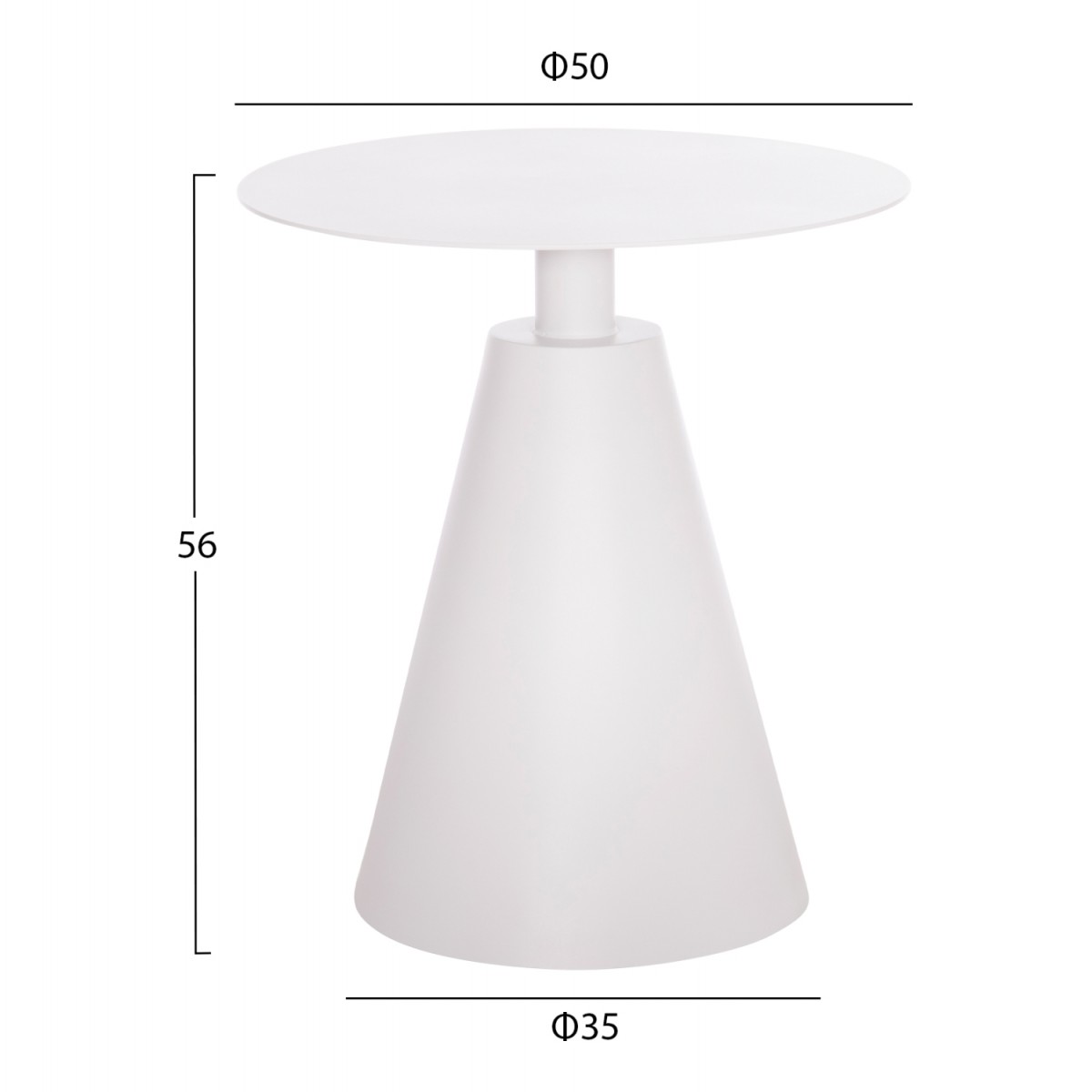 ΤΡΑΠΕΖΑΚΙ ΒΟΗΘ. ΣΤΡΟΓΓΥΛΟ ΕΞ.ΧΩΡΟΥ SERA HM6270.02 ΛΕΥΚΟ ΑΛΟΥΜΙΝΙΟ Φ50x56Υεκ.