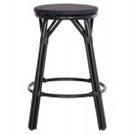 ΣΚΑΜΠΟ ΜΠΑΡ ΑΛΟΥΜΙΝΙΟΥ ΜΕΣΑΙΟΥ ΥΨΟΥΣ CHINO HM6286.02 BAMBOO LOOK & TEXTILENE ΜΑΥΡΟ 43x43x65Υεκ