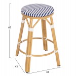 ΣΚΑΜΠΟ ΑΛΟΥΜΙΝΙΟΥ ΜΕΣ.ΥΨΟΥΣ CHINO HM6286.05 BAMBOO LOOK & TEXTILENE ΜΠΛΕ 43x43x65Υεκ