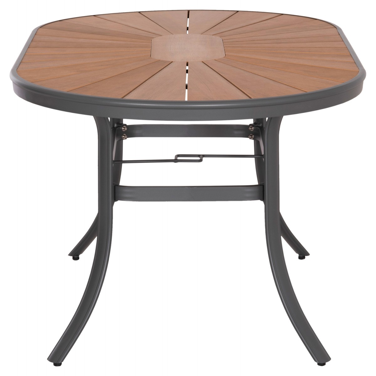 ΤΡΑΠΕΖΙ ΟΒΑΛ ΕΞ.ΧΩΡΟΥ TELAMO HM6288.01 ΑΛΟΥΜΙΝΙΟ ΑΝΘΡΑΚΙ-POLYWOOD ΦΥΣΙΚΟ 160x90x73,5Υεκ