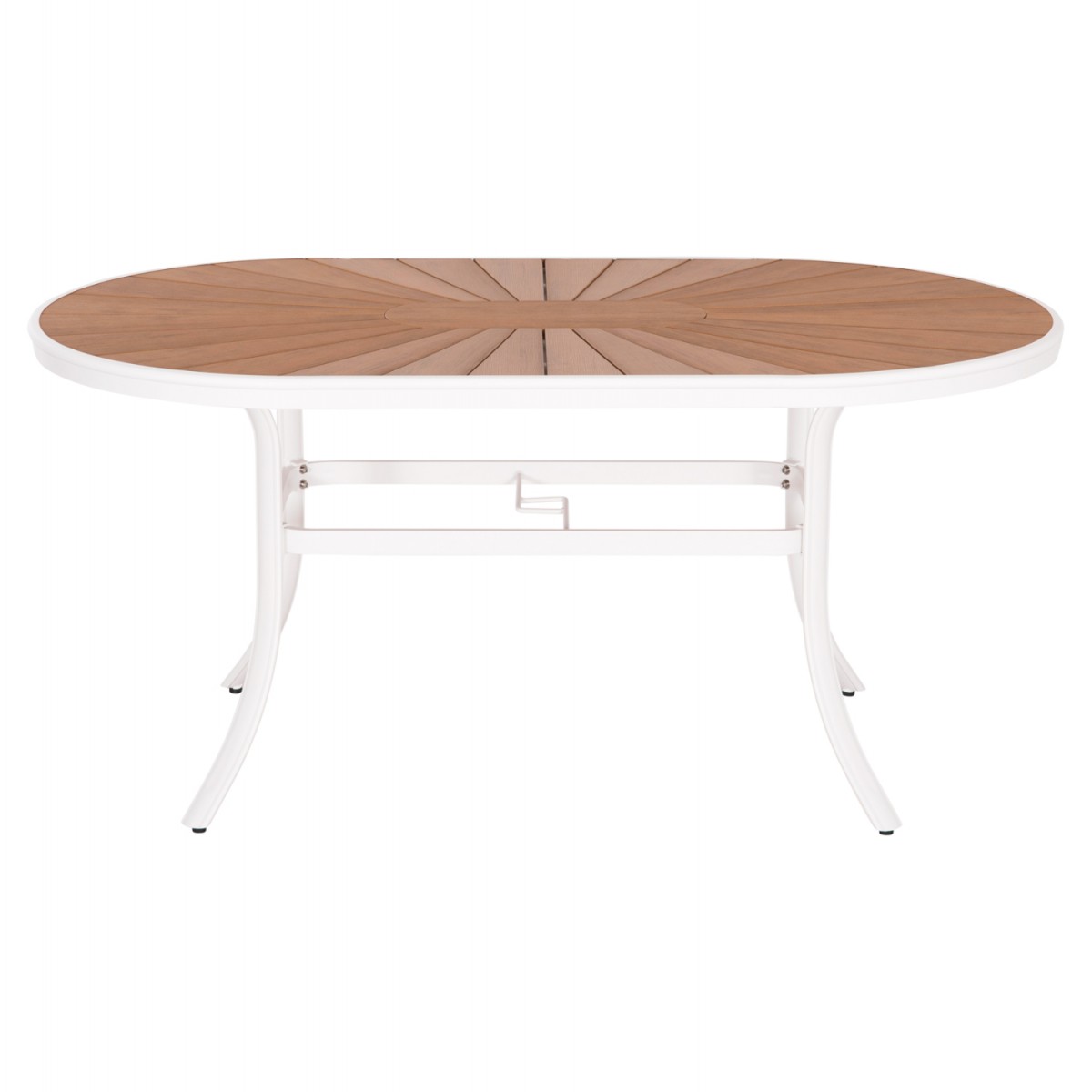 ΤΡΑΠΕΖΙ ΕΞΩΤ.ΧΩΡΟΥ TELAMO HM6288.02 ΑΛΟΥΜΙΝΙΟ ΛΕΥΚΟ & POLYWOOD 160X90Χ73.5Υεκ.