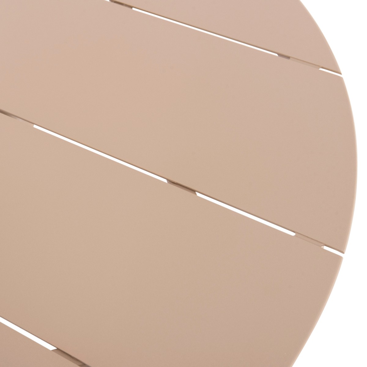 ΤΡΑΠΕΖΙ ΣΤΡΟΓΓΥΛΟ ΑΛΟΥΜΙΝΙΟΥ HIGER HM6289.04 ΚΑΠΟΥΤΣΙΝΟ Φ90x74Yεκ.