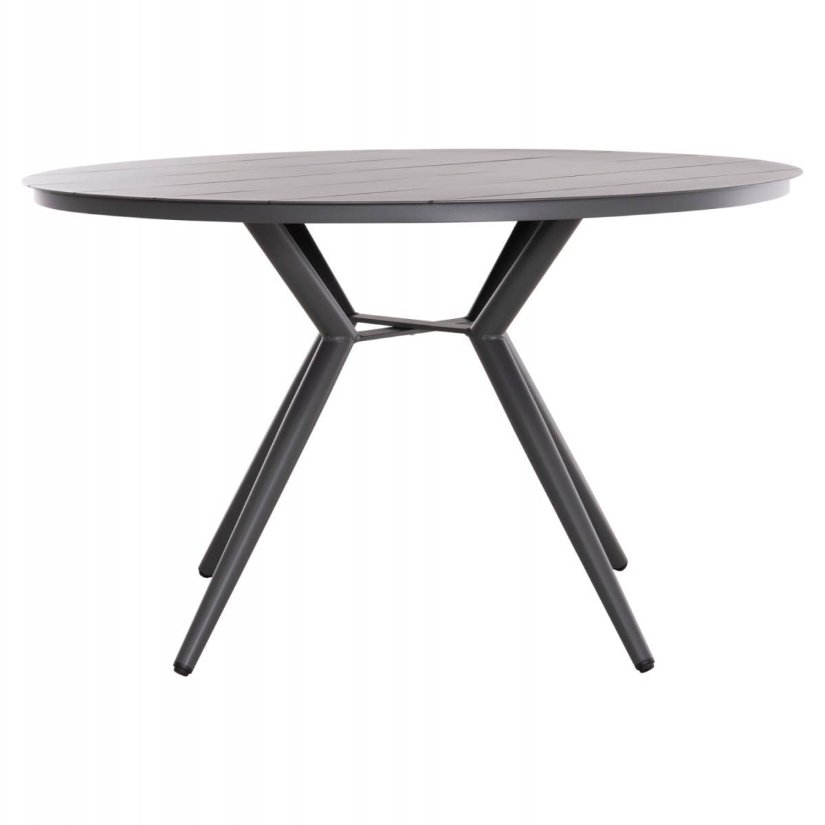 ΤΡΑΠΕΖΙ ΑΛΟΥΜΙΝΙΟΥ ΣΤΡΟΓΓΥΛΟ HIGER HM6290.01 ΓΚΡΙ Φ126x74Υεκ.