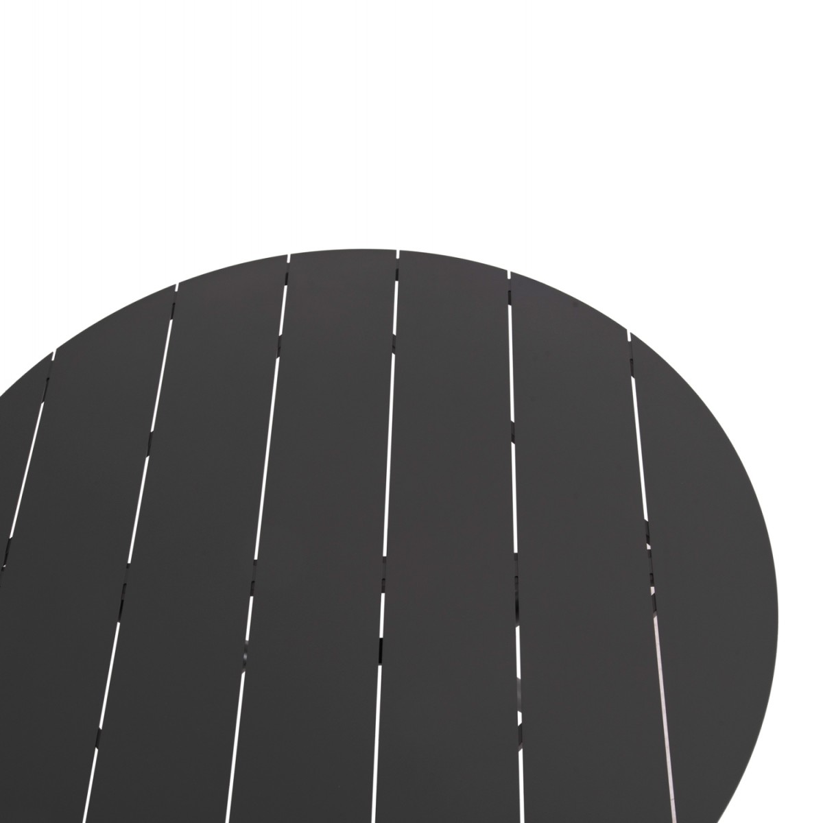 ΤΡΑΠΕΖΙ ΑΛΟΥΜΙΝΙΟΥ ΣΤΡΟΓΓΥΛΟ HIGER HM6290.01 ΓΚΡΙ Φ126x74Υεκ.