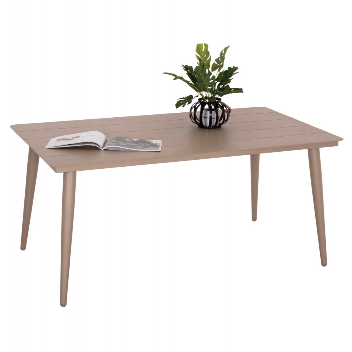 ΤΡΑΠΕΖΙ ΑΛΟΥΜΙΝΙΟΥ ΟΡΘΟΓΩΝΙΟ HIGER HM6291.04 ΚΑΠΟΥΤΣΙΝΟ 160x90x78Υεκ.