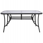 ΤΡΑΠΕΖΙ BRUNO 150X90Χ72Υεκ. ΜΕΤΑΛΛΙΚΟ ΜΑΥΡΟ ΜΕ ΓΥΑΛΙΝΗ ΕΠΙΦΑΝΕΙΑ HM5145.03