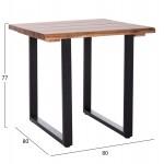 ΤΡΑΠΕΖΙ ΤΡΑΠΕΖΑΡΙΑΣ FRIGGO HM6294.01 ΞΥΛΟ ΑΚΑΚΙΑΣ 3,5εκ πάχος--ΠΟΔΙΑ ΜΕΤΑΛΛΙΚΑ 80x80x77Υεκ.