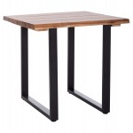 ΤΡΑΠΕΖΙ ΤΡΑΠΕΖΑΡΙΑΣ FRIGGO HM6294.01 ΞΥΛΟ ΑΚΑΚΙΑΣ 3,5εκ πάχος--ΠΟΔΙΑ ΜΕΤΑΛΛΙΚΑ 80x80x77Υεκ.