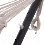 ΑΙΩΡΑ CRAVE HM6304.03 ΑΝΘΡΑΚΙ ΜΕΤΑΛ. ΣΚΕΛΕΤΟΣ--ΜΠΛΕ ΣΚΟΥΡΟ ΠΑΝΙ ΜΕ ΛΕΥΚΗ ΡΙΓΑ 265x93x105Υεκ