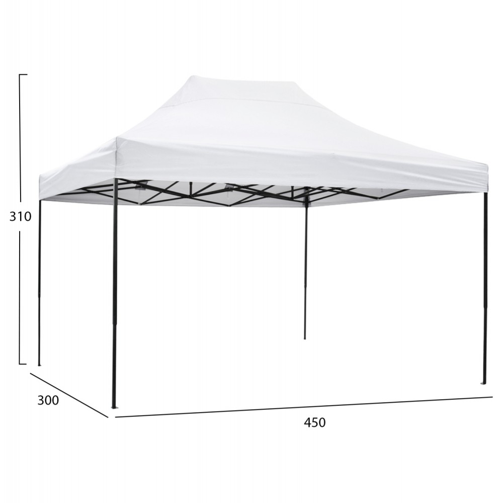 ΚΙΟΣΚΙ/GAZEBO MATTHEW HM6311 ΠΤΥΣΣΟΜΕΝΟ-ΣΚΕΛΕΤΟΣ ΜΕΤΑΛ.ΜΑΥΡΟΣ-ΛΕΥΚΟ ΥΦΑΣΜΑ 3x4,5x3,10Yμ