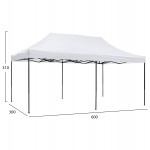 ΚΙΟΣΚΙ/GAZEBO MATTHEW HM6312 ΠΤΥΣΣΟΜΕΝΟ-ΣΚΕΛΕΤΟΣ ΜΕΤΑΛ.ΜΑΥΡΟΣ-ΛΕΥΚΟ ΥΦΑΣΜΑ 3x6x3,10Yμ