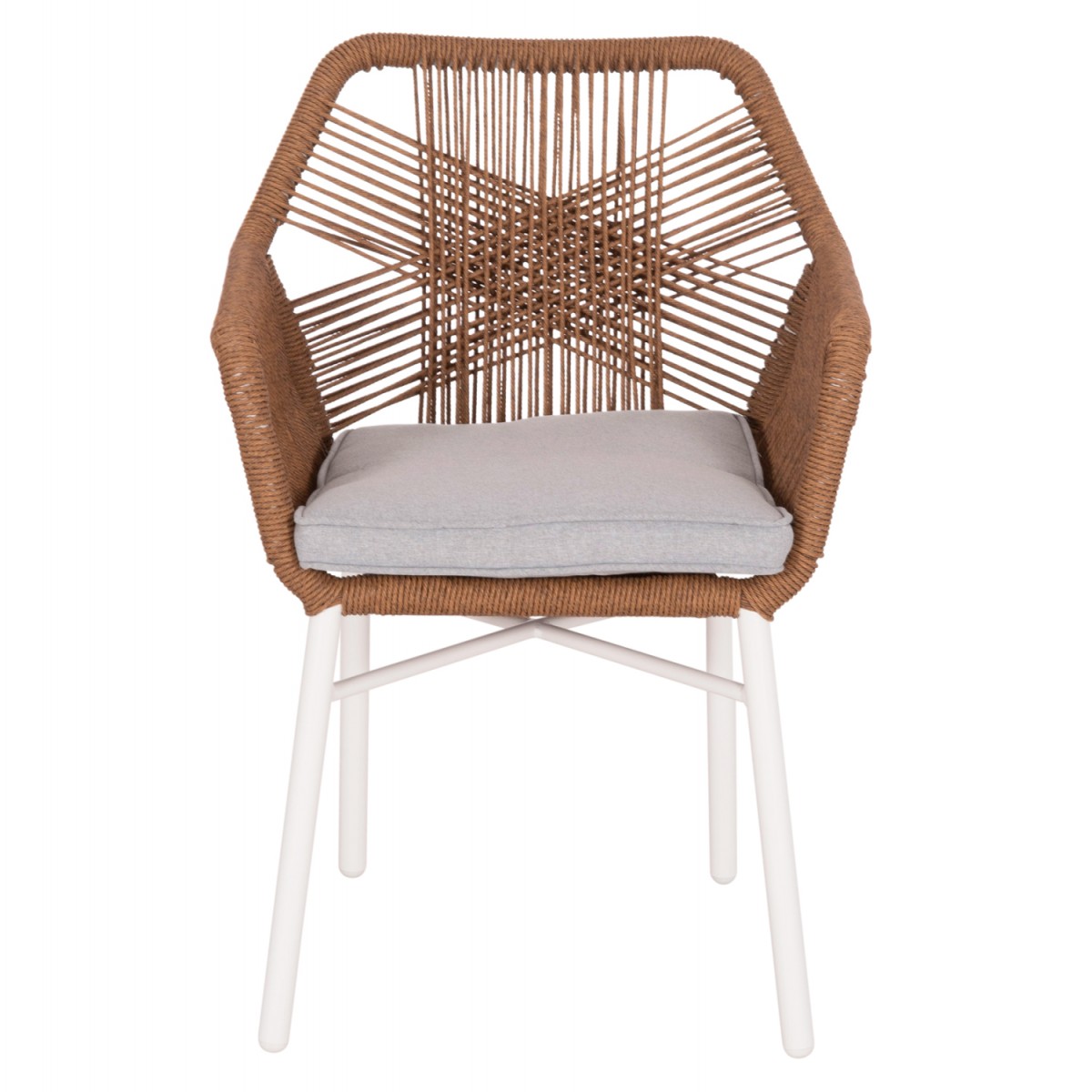 ΠΟΛΥΘΡΟΝΑ TOPIN HM6048.11 ΑΛΟΥΜΙΝΙΟ ΛΕΥΚΟ-P.E. RATTAN ΜΠΕΖ 59x63x81Υεκ