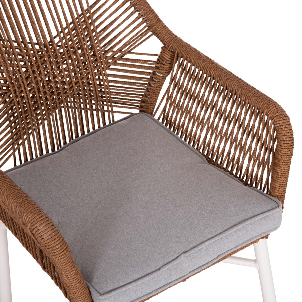 ΠΟΛΥΘΡΟΝΑ TOPIN HM6048.11 ΑΛΟΥΜΙΝΙΟ ΛΕΥΚΟ-P.E. RATTAN ΜΠΕΖ 59x63x81Υεκ