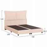 ΚΡEΒΑΤΙ ΔΙΠΛΟ NESTOR HM715 ΜΠΕΖ ΒΕΛΟΥΔΟ ΓΙΑ ΣΤΡΩΜΑ 160x200εκ.