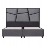 ΚΡEΒΑΤΙ ΜΕ ΑΠΟΘΗΚΕΥΤΙΚΟ ΧΩΡΟ IRIDA HM718 ΓΚΡΙ ΒΕΛΟΥΔΟ ΓΙΑ ΣΤΡΩΜΑ 160x200εκ.