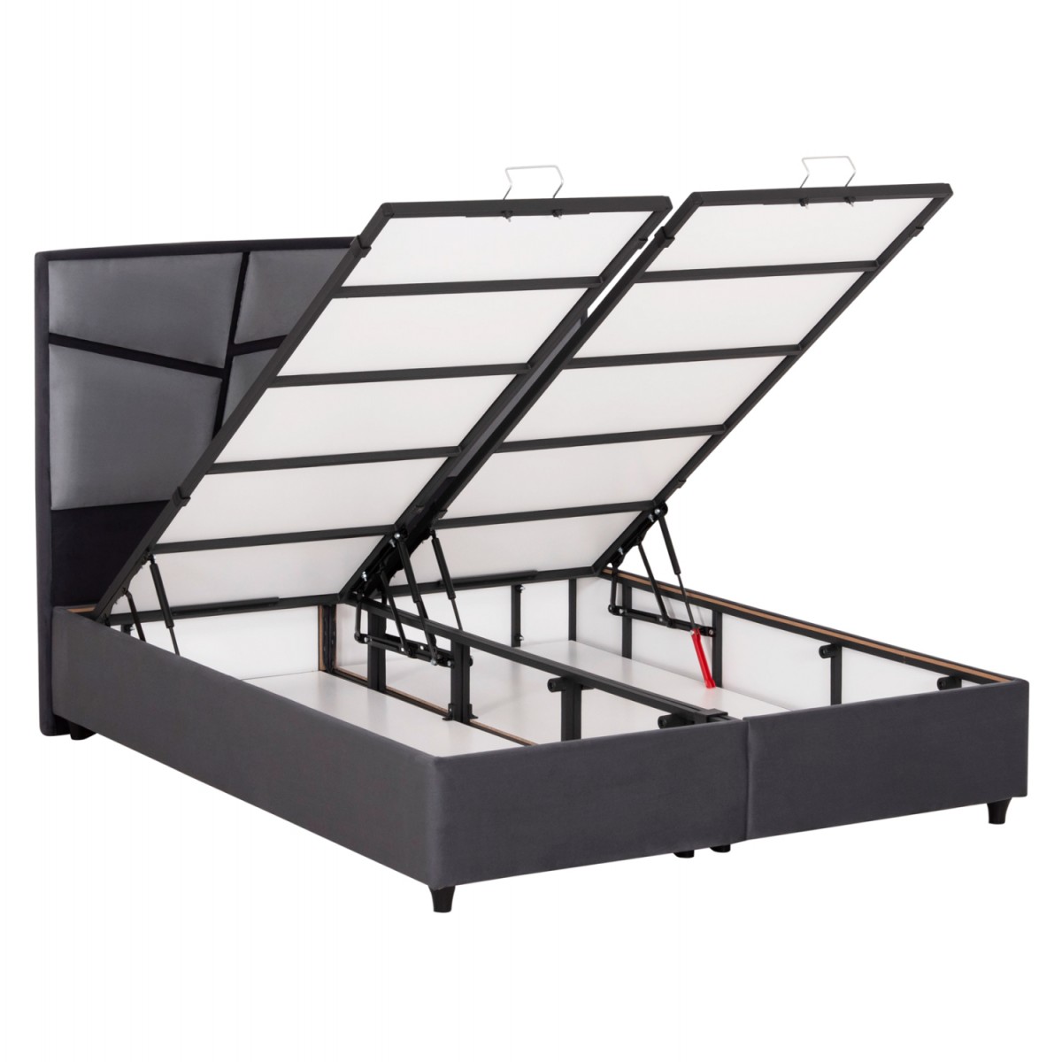 ΚΡEΒΑΤΙ ΜΕ ΑΠΟΘΗΚΕΥΤΙΚΟ ΧΩΡΟ IRIDA HM718 ΓΚΡΙ ΒΕΛΟΥΔΟ ΓΙΑ ΣΤΡΩΜΑ 160x200εκ.