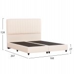 ΚΡEΒΑΤΙ ΔΙΠΛΟ LUTHER HM717 ΜΠΕΖ ΥΦΑΣΜΑ ΓΙΑ ΣΤΡΩΜΑ 160x200εκ.