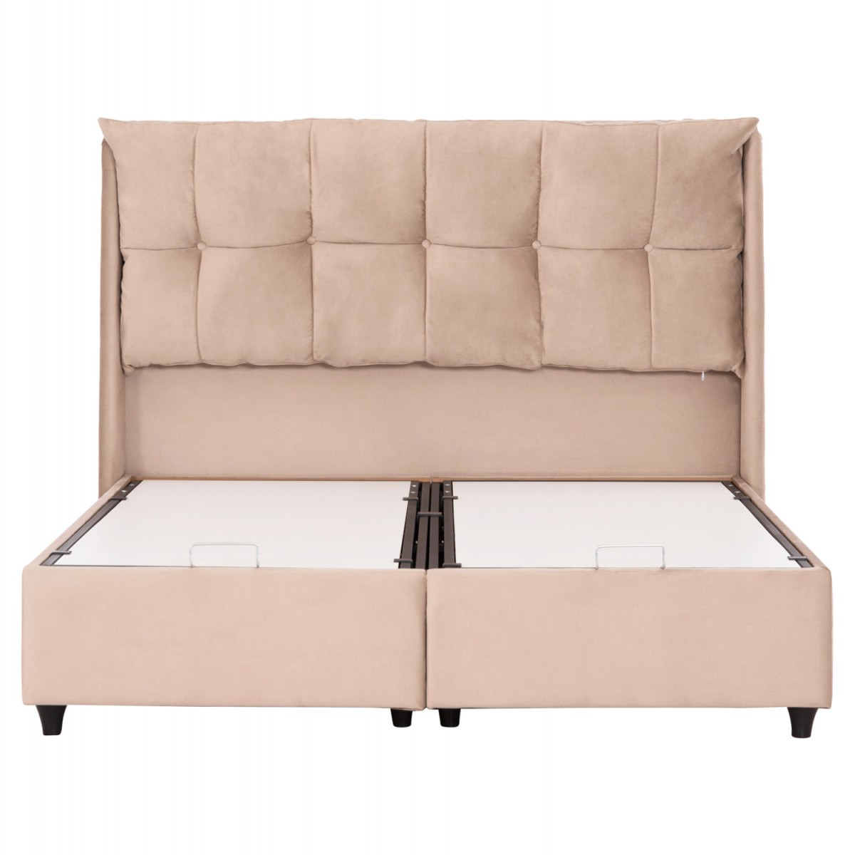 ΚΡEΒΑΤΙ ΜΕ ΑΠΟΘΗΚΕΥΤΙΚΟ ΧΩΡΟ DREAMLET HM716 ΜΠΕΖ ΒΕΛΟΥΔΟ- ΓΙΑ ΣΤΡΩΜΑ 160x200εκ.